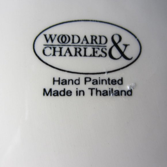 FOUR cake plates square woodard & charles pink (w1816) - Picture 5 of 11